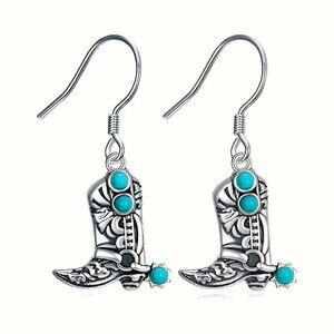 NEW Western style earrings, turquoise vintage style jewelry cowgirl boots